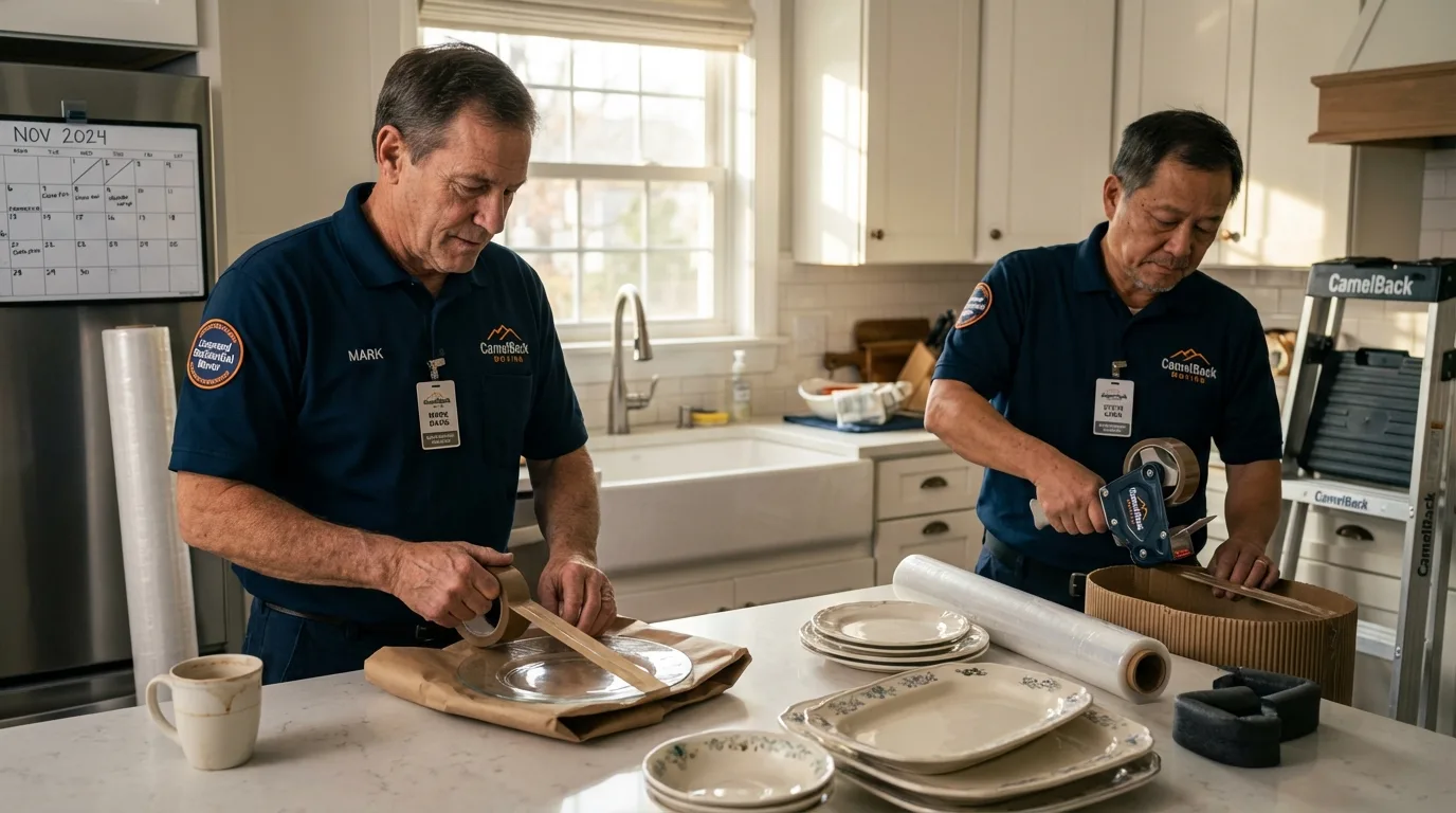 Professional crew packing kitchen dishware in Williams, AZ